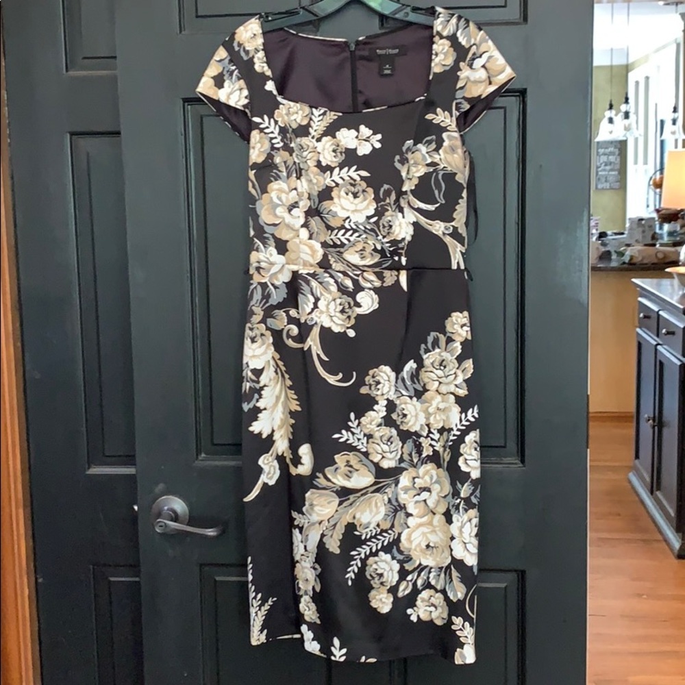 WHBM satin coral midi dress & jacket 6 small •